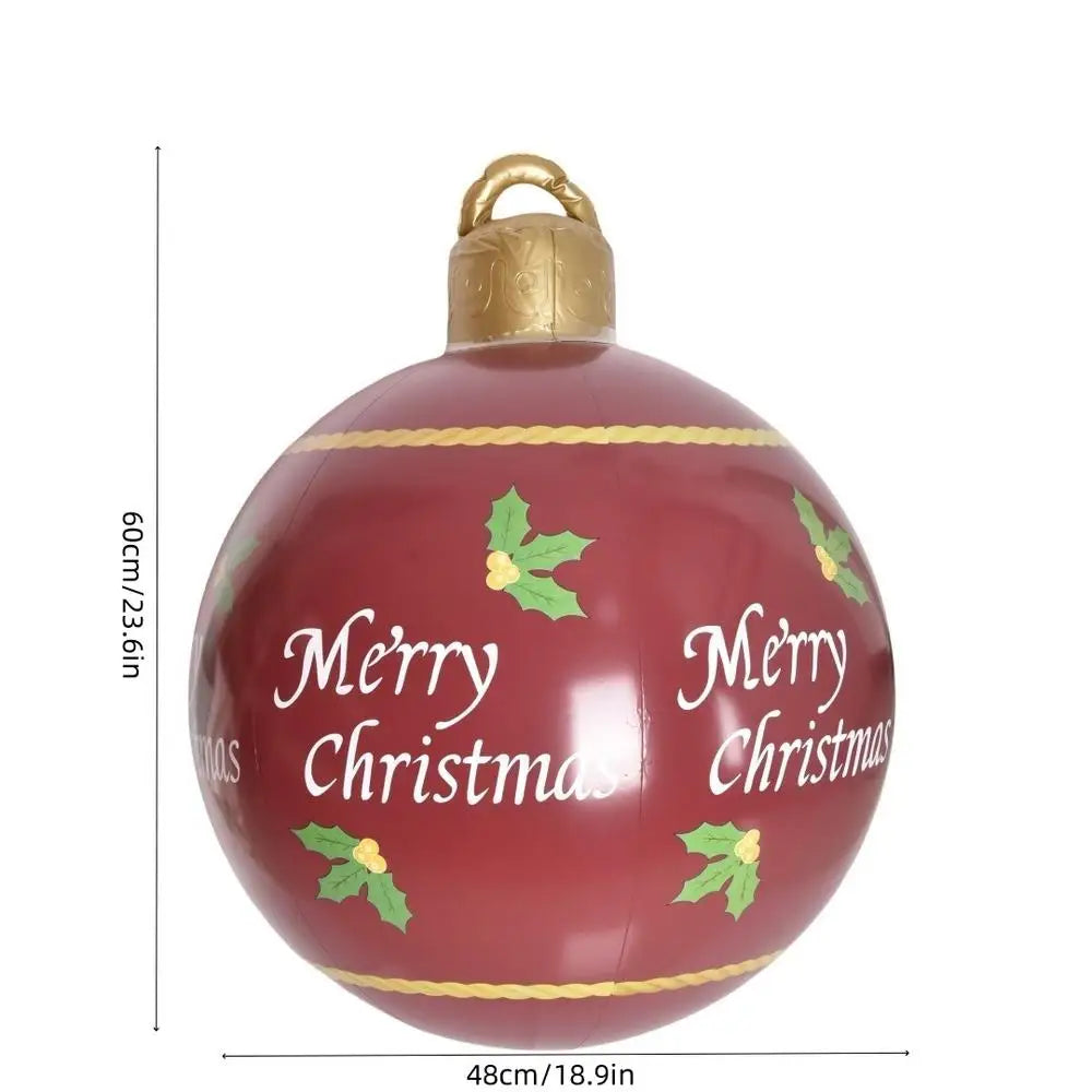 55CM Christmas Inflatable Ball Outdoor Garden Decorations PVC Giant Xmas Ball Christmas Large Balls Toy New Year Party Decors-Serilas