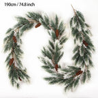 Christmas Garland Artificial Pine Garland For Outdoor Or Indoor Garden Green Fireplaces Holiday Party Decorations 1.8/1.9/2.7m-Serilas