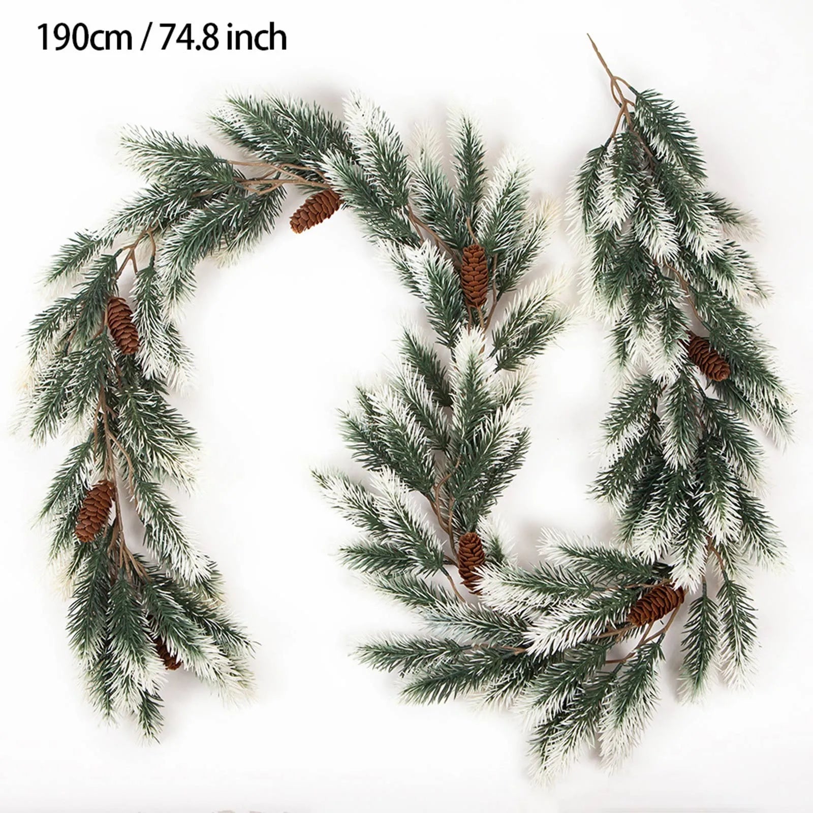 Christmas Garland Artificial Pine Garland For Outdoor Or Indoor Garden Green Fireplaces Holiday Party Decorations 1.8/1.9/2.7m-Serilas