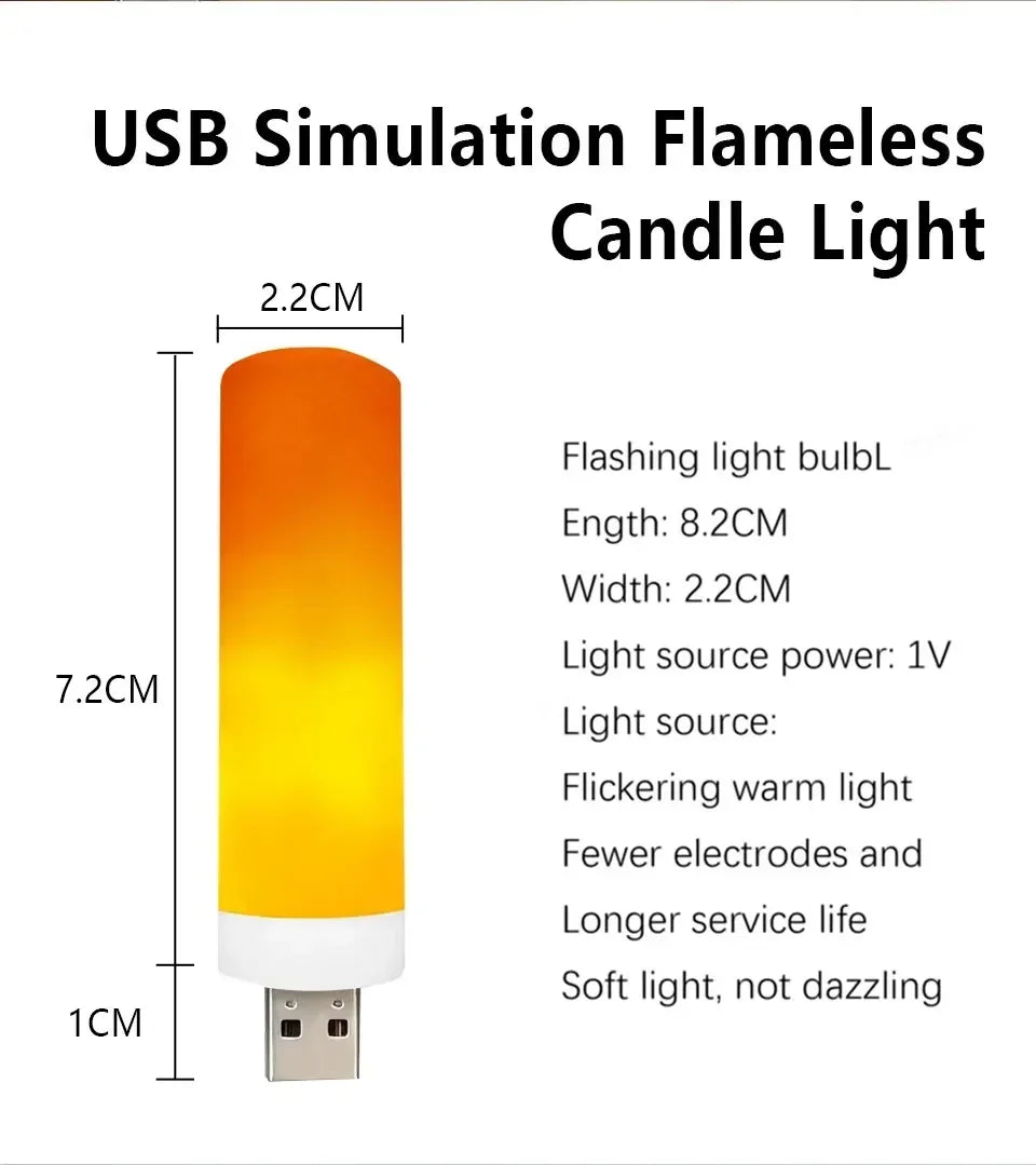 USB LED Flame Light Dynamic Flame Effect Fire Light Bulb USB Atmosphere Light LED Corn Bulb Garden Decor Flickering Lamp-Serilas