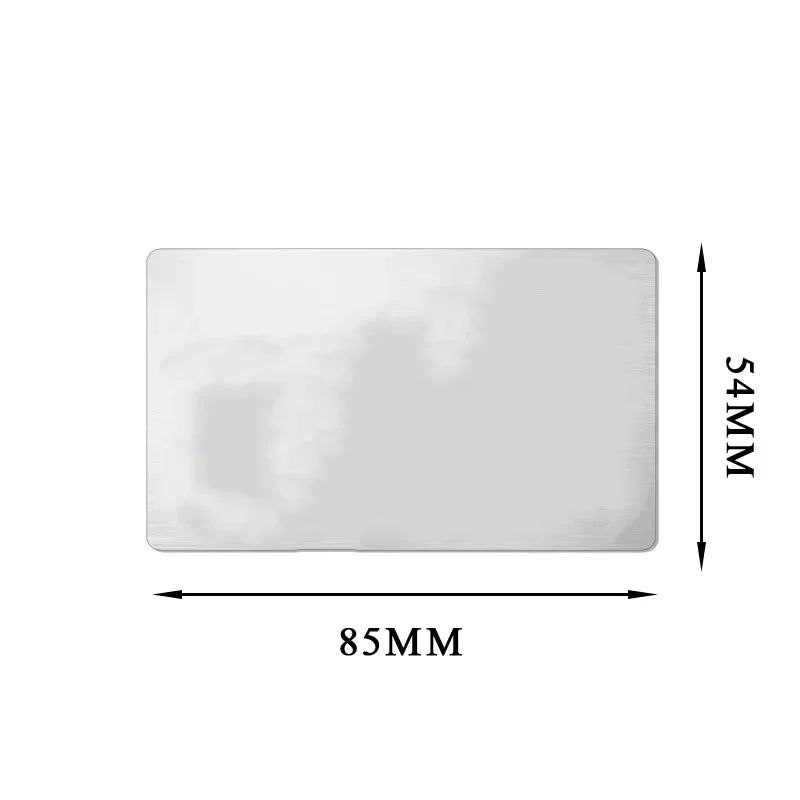 Free Engraved 85x54MM Wallet Card Insert Text Logo Business ID Plate Steel Metal Tag Name Badges For Wallet Insert Card Gift-Serilas
