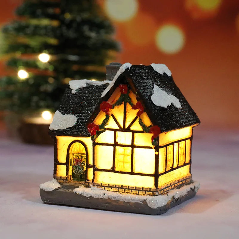 Christmas Decorations  LED Night Lights Luminous Micro Landscape House Children's Creative Gift Christmas New Year Ornaments-Serilas