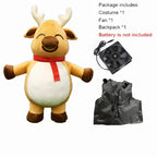 Inflatable Santa Claus Snowman Deer Mascot Costume Adult Fancy Dress Christmas Party Kawaii Mascot Costume Carnival Costumes-Serilas