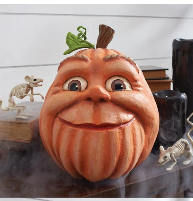 Artificial Pumpkin Statue for Garden Decoration, Pumpkin Face, Monster, Party Decoration, Expression-Serilas