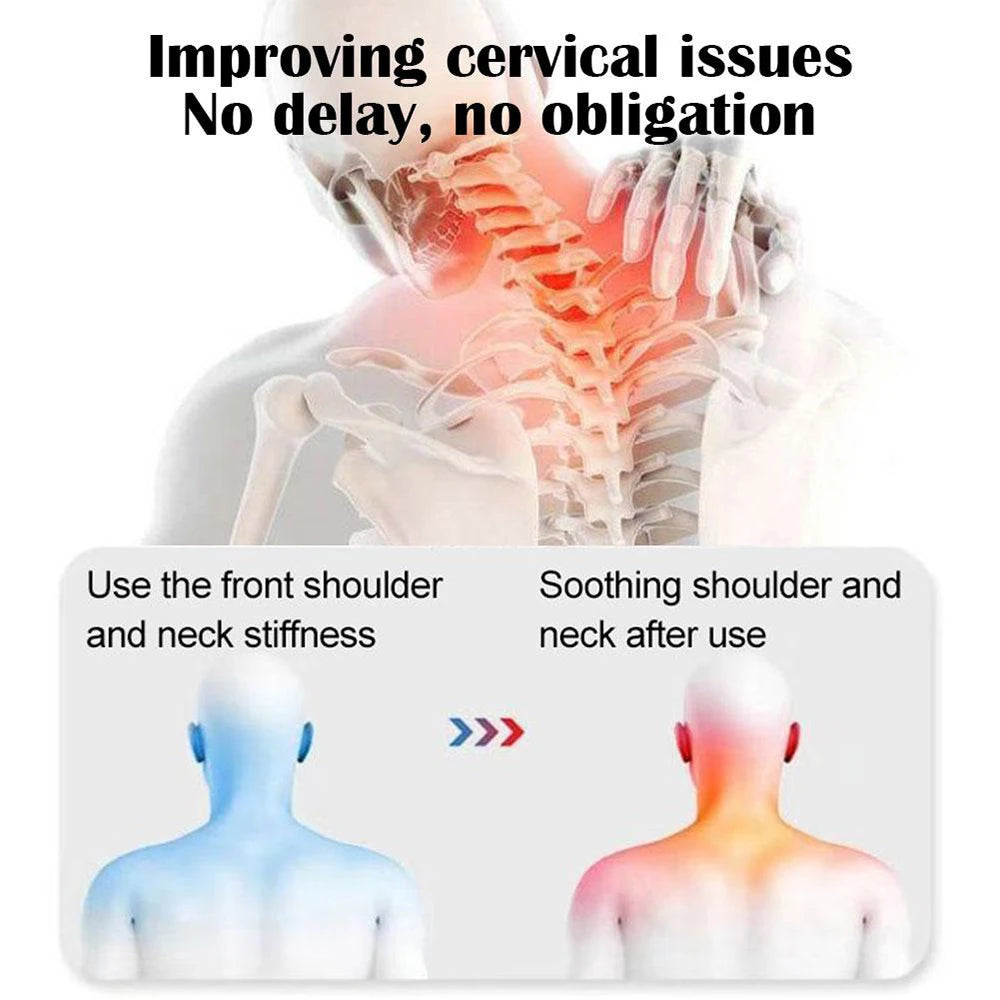 Electric Neck Massage Pillow Heating Vibration Neck Massager Back Cervical Traction Relax Sleeping Memory Foam Spine Support-Serilas