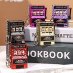 Retro Mini Fruit Machine Keychain Game Winning Best Friend Gift Toy Key Holder Coin Games Console Creative Slot Casino Model-Serilas