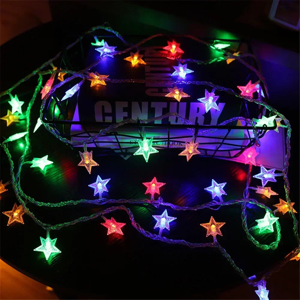 LED String Lights Outdoor Star Chain Lights Garland Lights Bulb Fairy Lights Party Home Wedding Garden  Decor-Serilas