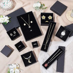 1PCS Black Square Jewelry Display Gifts Box Organizer Engagement for Ring Earring Brooch Necklace Bracelet Packaging Boxes-Serilas
