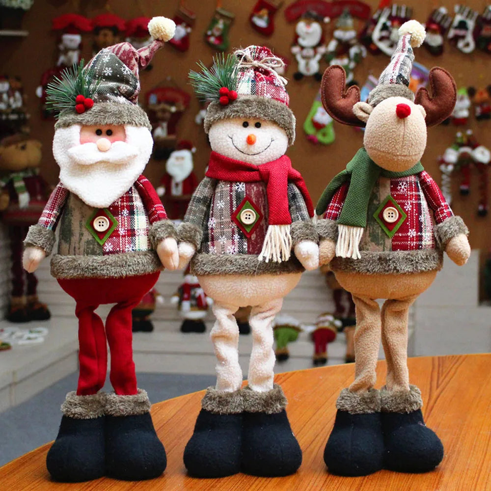 Christmas Decoration Doll Xmas Santa Elk Snowman 18" Soft Flannel Ornaments Home Festive Party Xmas Tree Exquisite Decor Gift-Serilas
