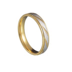 Stainless Steel Couple Rings Gold color Wave Pattern Wedding Infinity Ring Men and Women Engagement Jewelry Gifts Drop Shipping-Serilas