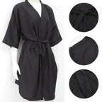 Black Hairdresser Apron Hair Cut Cape Salon Client Gown Robes Cape Waterproof Hair Cutting Smock For Clients Kimono Style Capes-Serilas