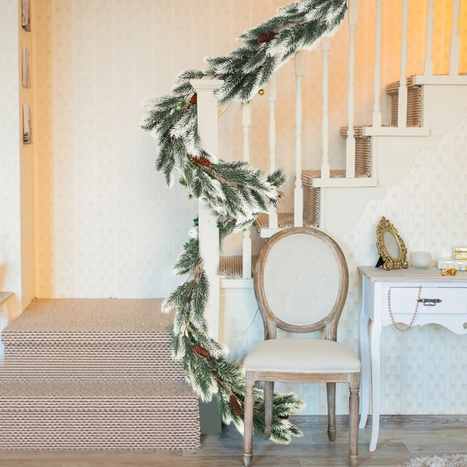 Christmas Garland Artificial Pine Garland For Outdoor Or Indoor Garden Green Fireplaces Holiday Party Decorations 1.8/1.9/2.7m-Serilas