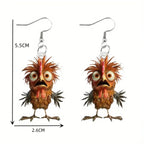 2D Flat Acrylic Cute Funny Little Chicken Earrings Jewelry for Women Girls Charms Drop Dangle Earring Valentine's Day Gifts-Serilas