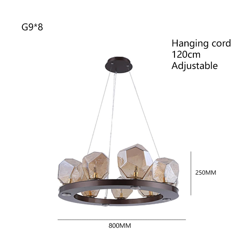 RockLume™ Modern Glass Pendant Chandelier
