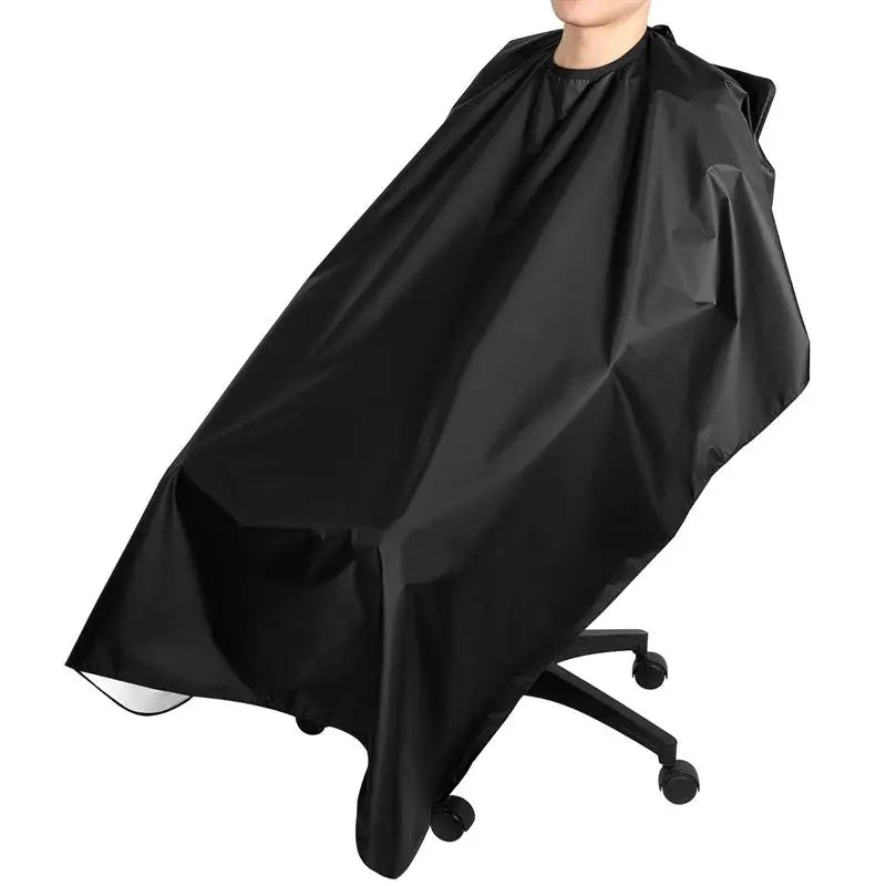 Black Hairdresser Apron Hair Cut Cape Salon Client Gown Robes Cape Waterproof Hair Cutting Smock For Clients Kimono Style Capes-Serilas