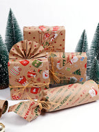 Christmas Gift Wrapping Paper Gift Wrapping Paper Christmas Trees Packaging Gift Paper Suitable for Birthdays and Festivals-Serilas