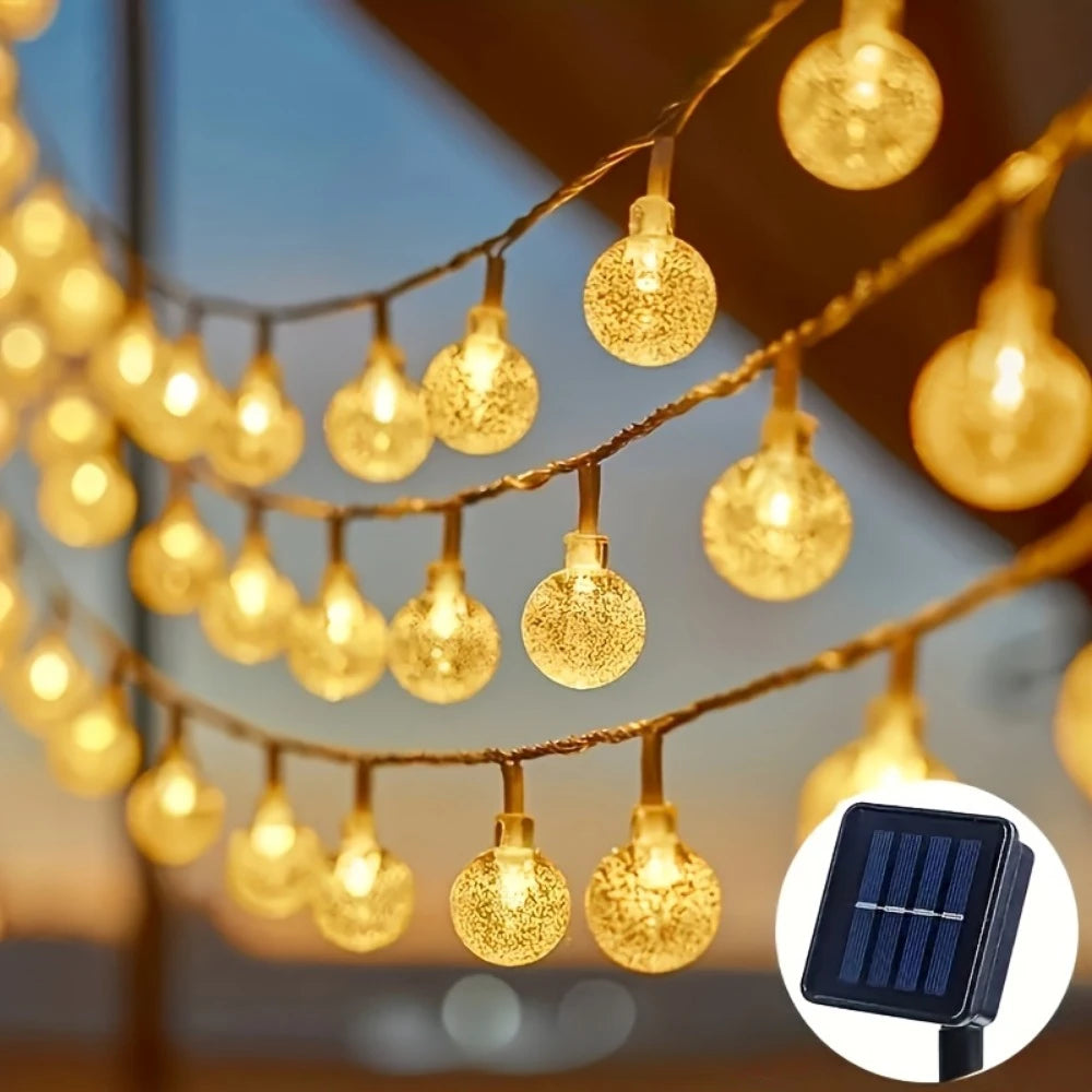Solar Light String 200LED/100LED/20LED Solar Crystal Light String for Garden, Courtyard, Christmas Festival and Party Decoration-Serilas