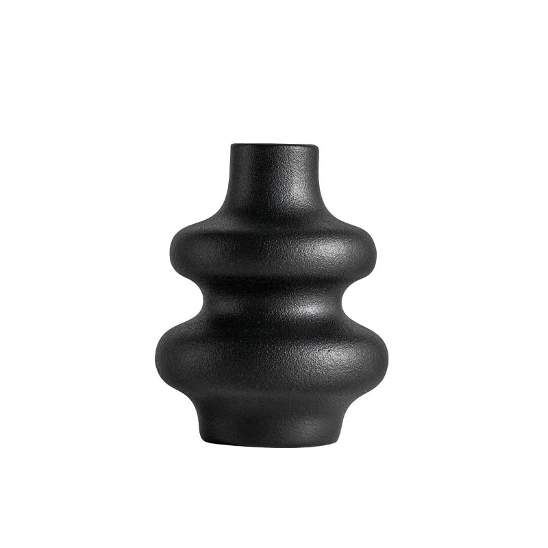 Nordic Style Ceramic Vase Modern White Dried Flower Vases Boho Home Decor Wedding Decoration Accessories Desktop Art Decorations-Serilas