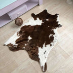 Simulated Cow Pattern Plush Carpet Area Rugs Bedside Keep Warm Print Imitation Home Floor Cushion Decorative-Serilas