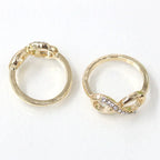 Fashion Inverted 8-shaped Crystal Studded Alloy Ring Women Versatile Crystal Twist Infinity Ring Jewelry ??????? ????????? ?????-Serilas