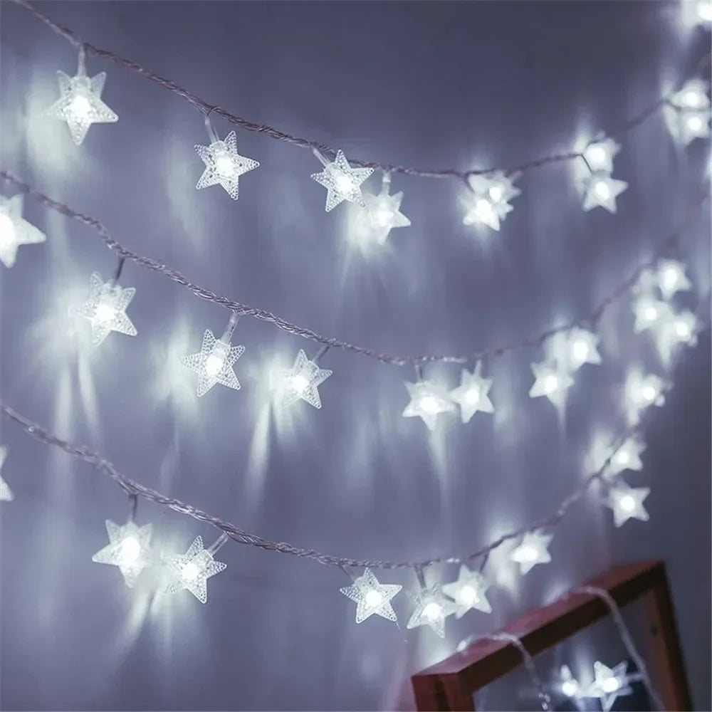LED String Lights Outdoor Star Chain Lights Garland Lights Bulb Fairy Lights Party Home Wedding Garden  Decor-Serilas