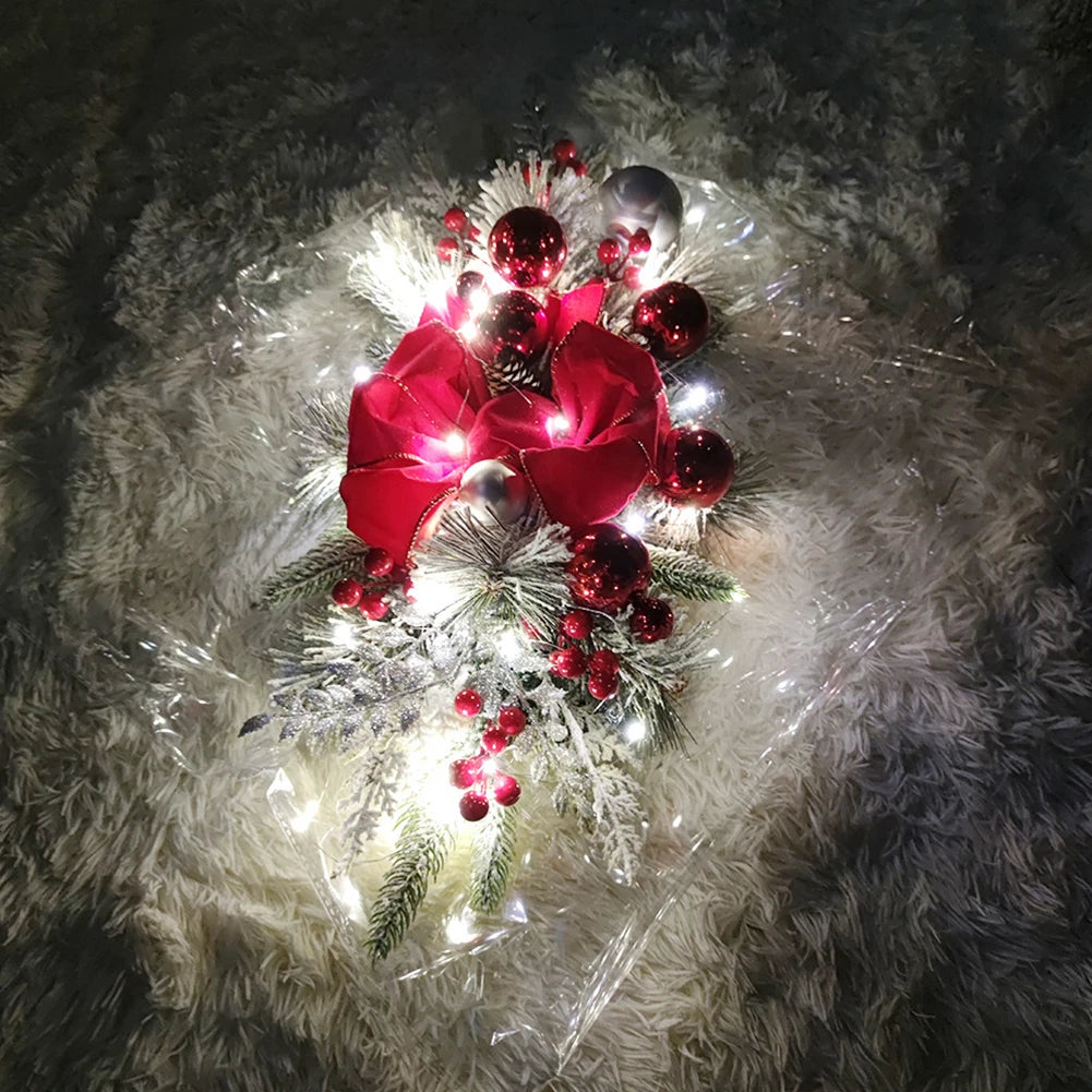 Christmas Staircase Decoration Wreath DIY Indoor Outdoor Garland Decoration With LED Decoration Prop Evening Party Dress Up Prop-Serilas