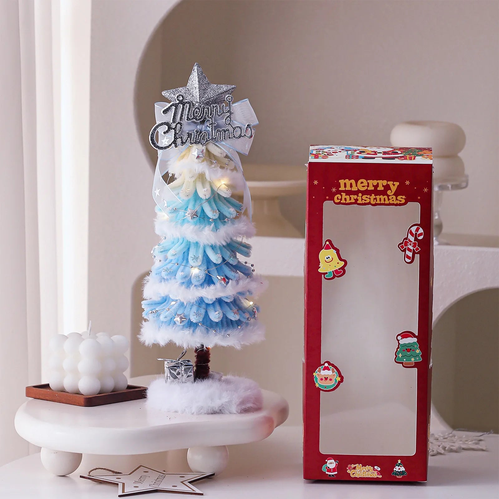 Christmas Lovely Tree Gift Holiday Tabletop Ambiance Tree Ornaments Xmas Party Tree Decoration Suitable For Family Friends-Serilas