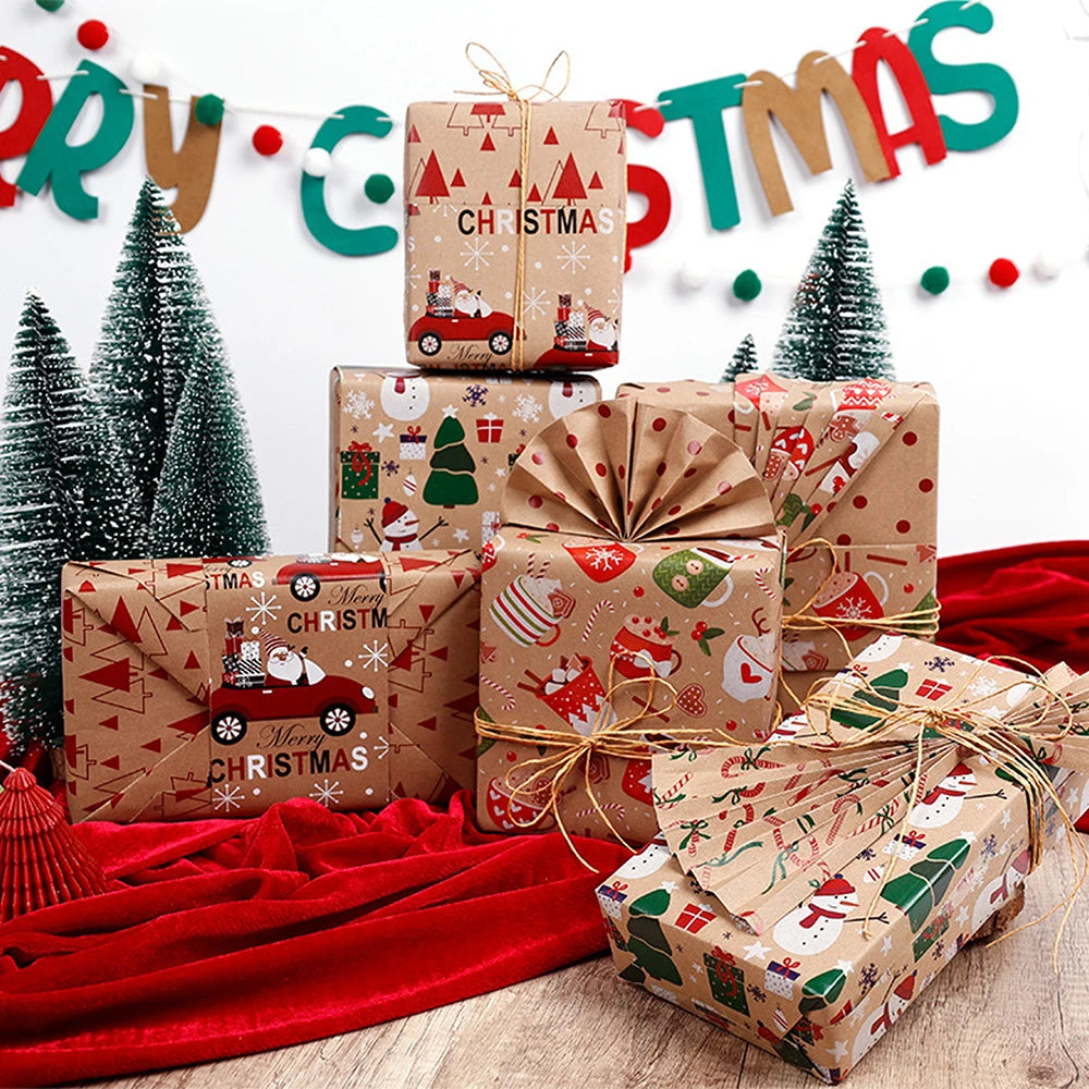 Christmas Gift Wrapping Paper Christmas Trees Handmade Paper Gift Wrapping Paper Flower Bouquet Packaging Paper-Serilas
