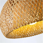 Bamboo Lantern Pendant Lamp Natural Rattan Wicker E27 Chandeliers Hand-Woven Bamboo Lampshades Lighting Fixtures Hanging Light-Serilas
