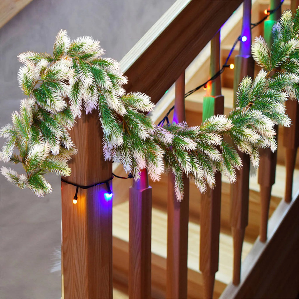 Christmas Garland Artificial Pine Garland For Outdoor Or Indoor Garden Green Fireplaces Holiday Party Decorations 1.8/1.9/2.7m-Serilas