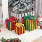 Christmas Glowing Decoration Gift Box Ornament With Bow Christmas Lighting Box Outdoor Light Lighting Christmas Box-Serilas