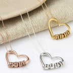 Fashion Personalized Name Heart Necklace Custom Letter Beads Necklace Love Heart Pendant for Women Family Mother's day Gift-Serilas