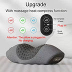 Electric Neck Massage Pillow Heating Vibration Neck Massager Back Cervical Traction Relax Sleeping Memory Foam Spine Support-Serilas