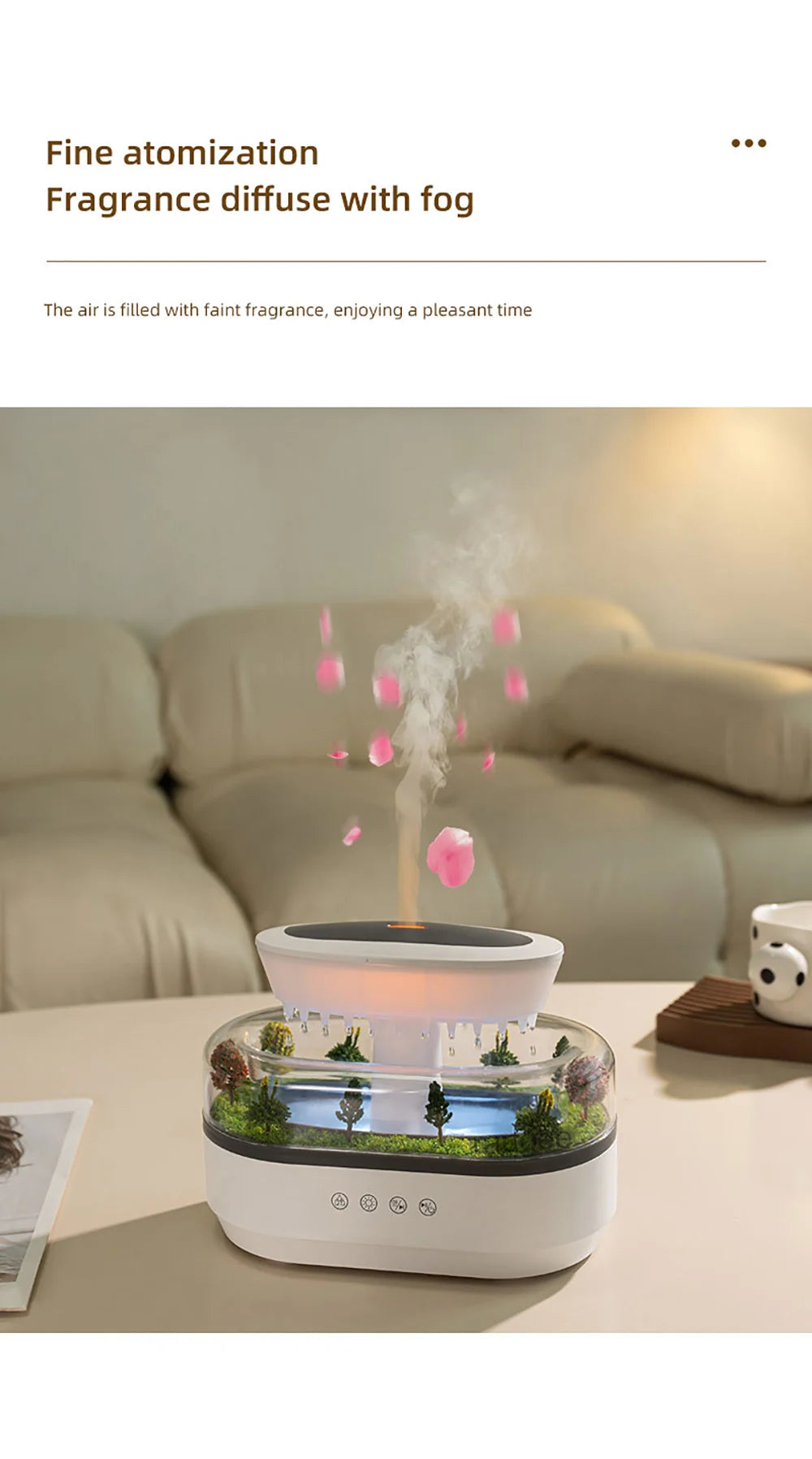 Aroma Air Humidifier Fragrance Essential Oil Diffuser for Home Raindrop Model Aroma Diffuser Humidifier with LED Colorful Light-Serilas
