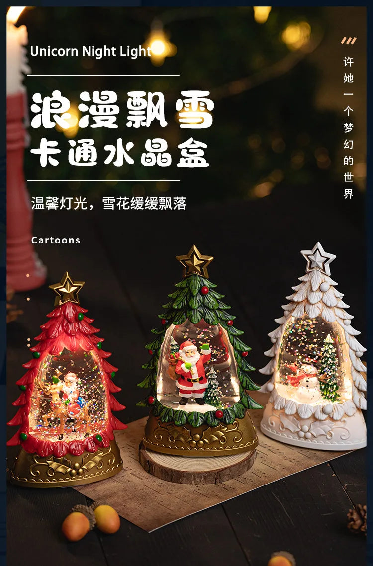 Christmas Scene Decoration Small Gifts Crafts Drifting Snow Crystal Ball Children's Toys Birthday Gift Decoration-Serilas