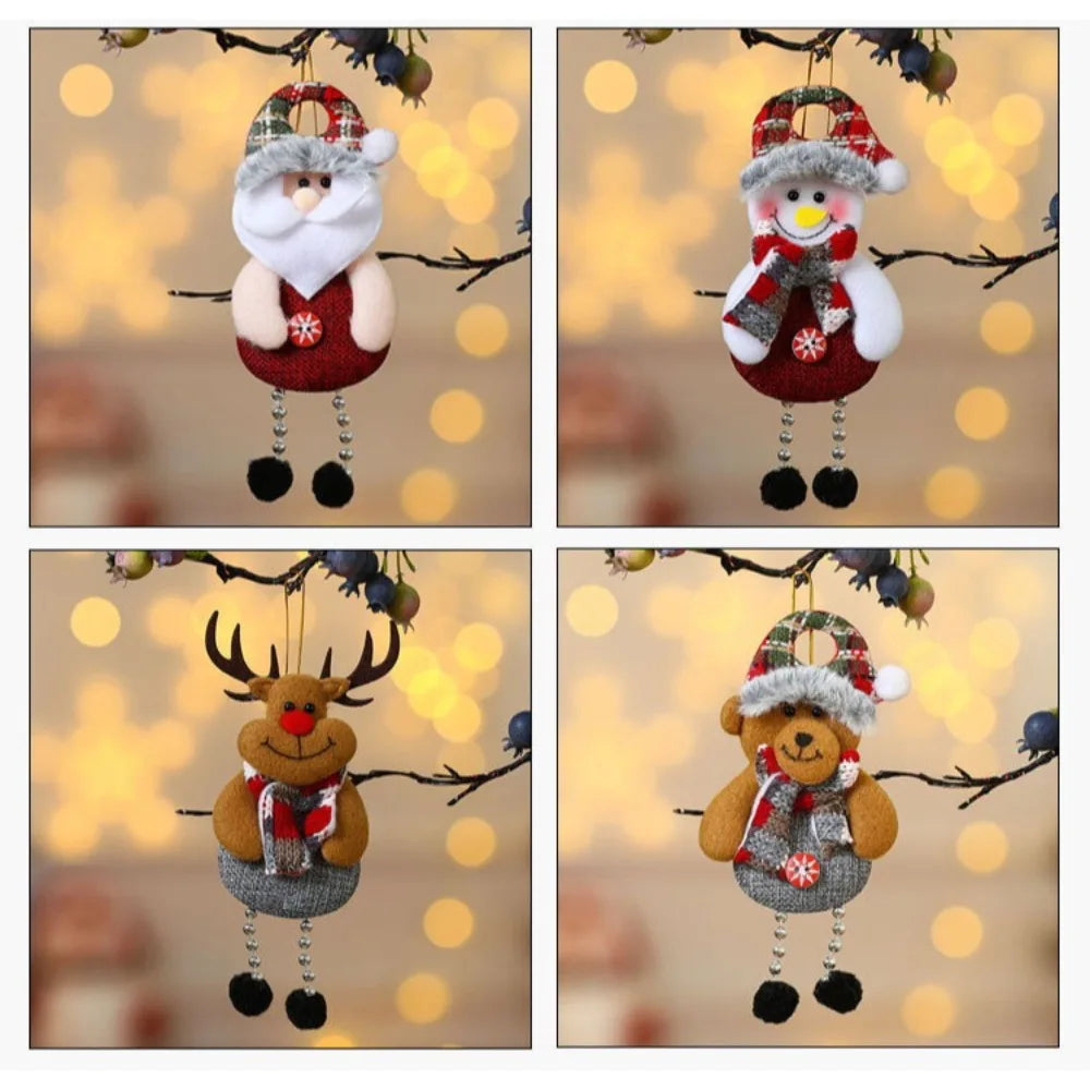 Christmas Cute Decorations Snowman Deer Christmas Tree Decorations Santa Claus Gifts Xmas Ornaments for New Year Party Supplies-Serilas