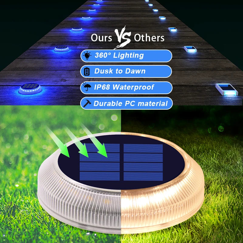 6 Packs Solar Driveway Lights Solar Dock Lights 