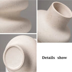 Nordic Style Ceramic Vase Modern White Dried Flower Vases Boho Home Decor Wedding Decoration Accessories Desktop Art Decorations-Serilas