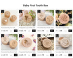 Personalized Initial with Name Engraved Baby Tooth Box Keepsake Teeth Umbilical Curl Hair Wooded Collect Boxes Girls Shower Gift-Serilas