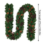 Christmas Garland Artificial Pine Garland For Outdoor Or Indoor Garden Green Fireplaces Holiday Party Decorations 1.8/1.9/2.7m-Serilas