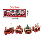 Christmas Wood Train Decoration,Christmas Ornaments With Moving Train,Home Noel,Happy New Year 2025 Gifts-Serilas