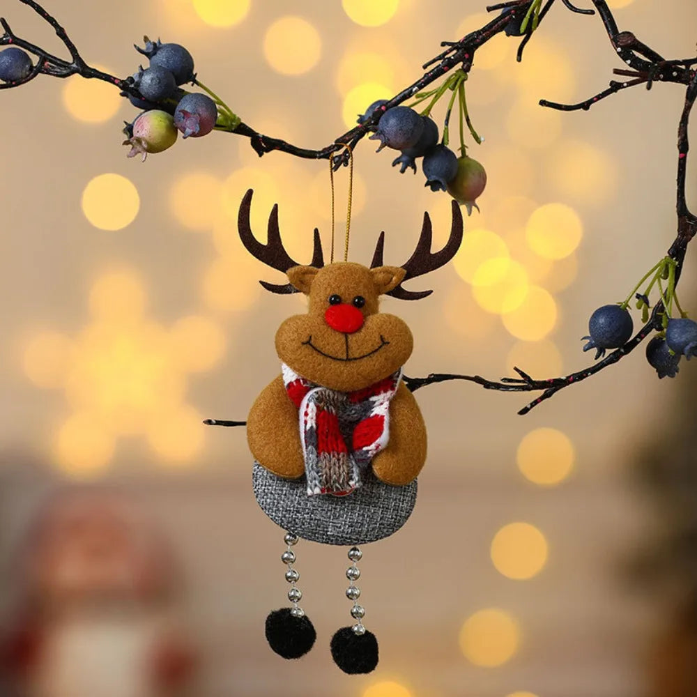 Christmas Cute Decorations Snowman Deer Christmas Tree Decorations Santa Claus Gifts Xmas Ornaments for New Year Party Supplies-Serilas