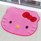 50x60cm Kawaii Hello Kitty Cartoon Rug Anime Kt Cat Plush Floor Mat Bathroom Non-Slip Carpet Car Cushion Soft Living Room Decor-Serilas