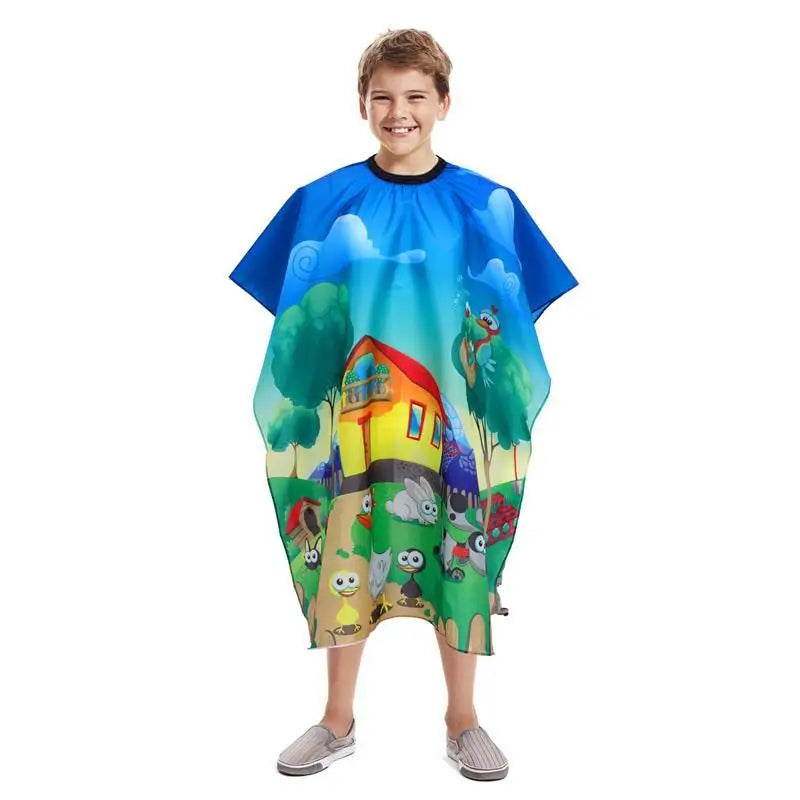 Black Hairdresser Apron Hair Cut Cape Salon Client Gown Robes Cape Waterproof Hair Cutting Smock For Clients Kimono Style Capes-Serilas