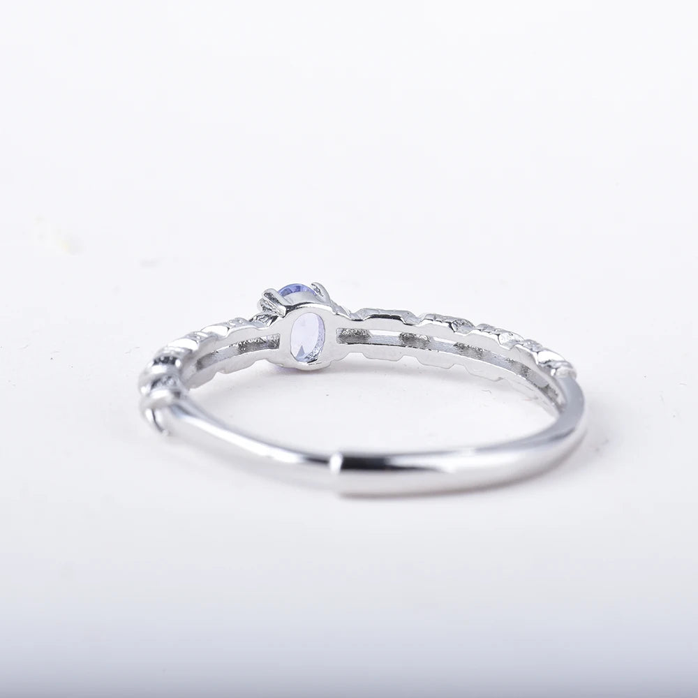 ITSMOS Precious Tanzanite Infinity Ring Natural Gemstone Purple Daily Statement Rings Fresh Jewelry for Women Energy Gift-Serilas