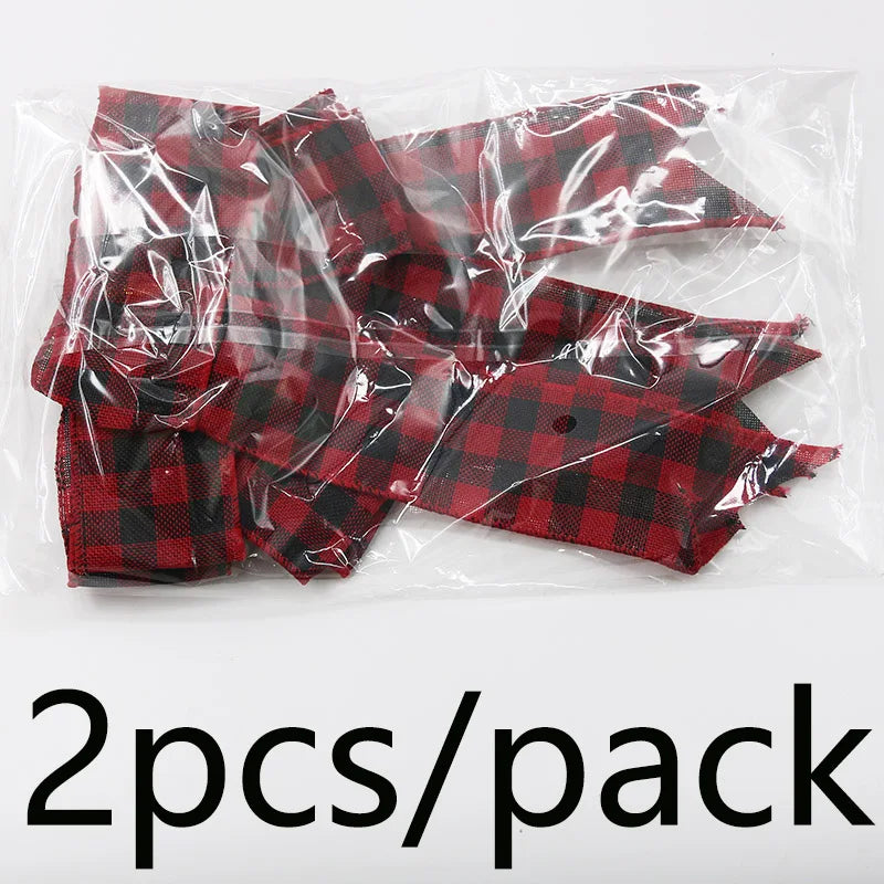 ?2pcs/pack?Christmas Tree Wreath Decoration Butterfly Knot Linen Butterfly Knot Christmas Tree Decoration DIY Handmade Materials-Serilas