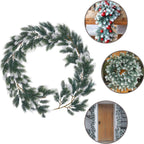 Christmas Garland Artificial Pine Garland For Outdoor Or Indoor Garden Green Fireplaces Holiday Party Decorations 1.8/1.9/2.7m-Serilas