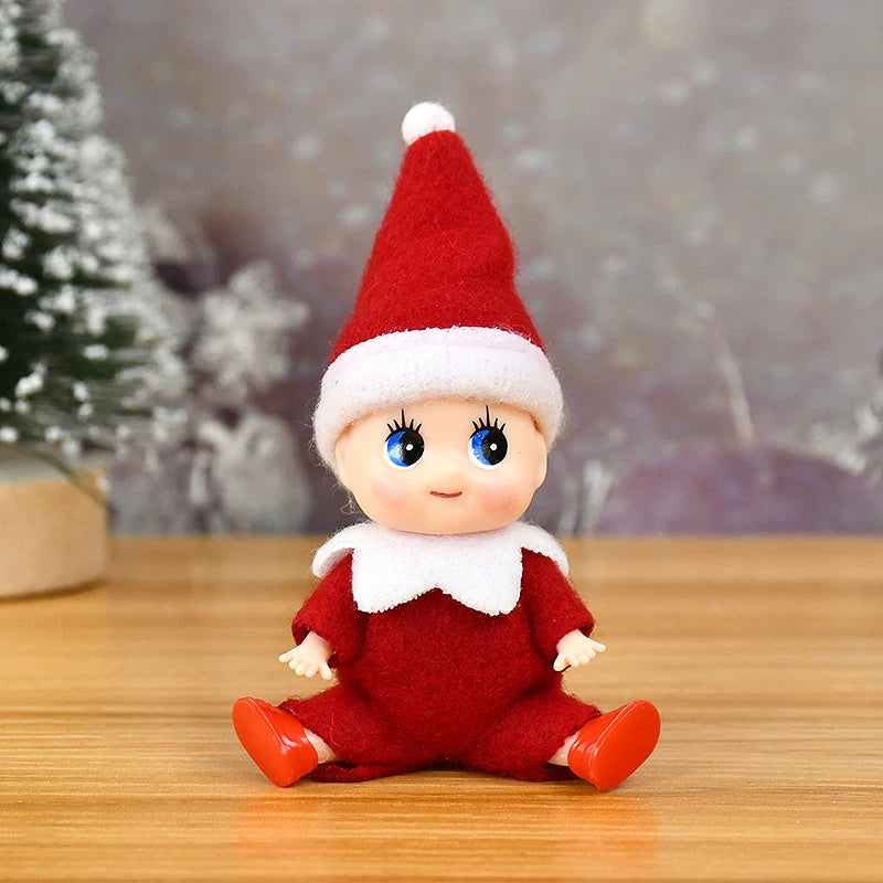 Christmas Baby Elf Dolls Mini Baby Pendants Merry Christmas Decor Gifts Festive Party Decoration Xmas Toys Gift For Kid Child-Serilas