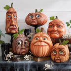 Artificial Pumpkin Statue for Garden Decoration, Pumpkin Face, Monster, Party Decoration, Expression-Serilas