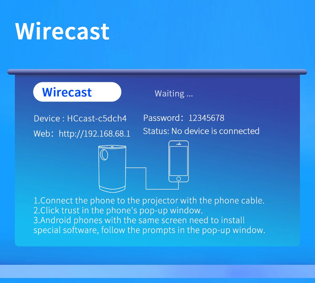 Smart Projector WIFI Mini Portable Home Theater Mobile Phone Same Screen Projector Support 4K LED Home Video Projector &Speaker-Serilas